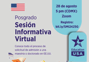 Sesión Informativa Virtual: Estudia tu posgrado en Estados Unidos, EducationUSA